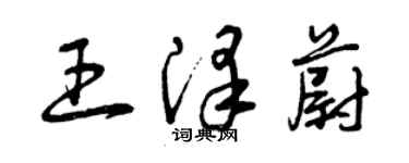 曾慶福王澤蔚草書個性簽名怎么寫