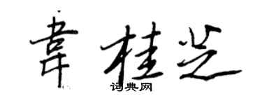 王正良韋桂芝行書個性簽名怎么寫