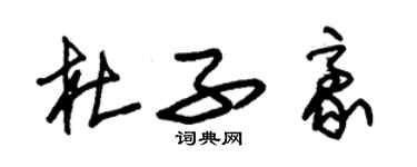 朱錫榮杜子豪草書個性簽名怎么寫