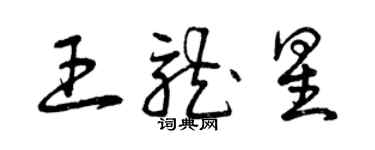 曾慶福王龍星草書個性簽名怎么寫