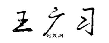 曾慶福王廣習行書個性簽名怎么寫