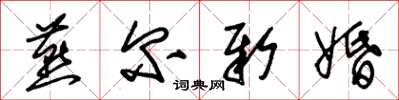 朱錫榮燕爾新婚草書怎么寫