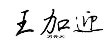王正良王加迎行書個性簽名怎么寫