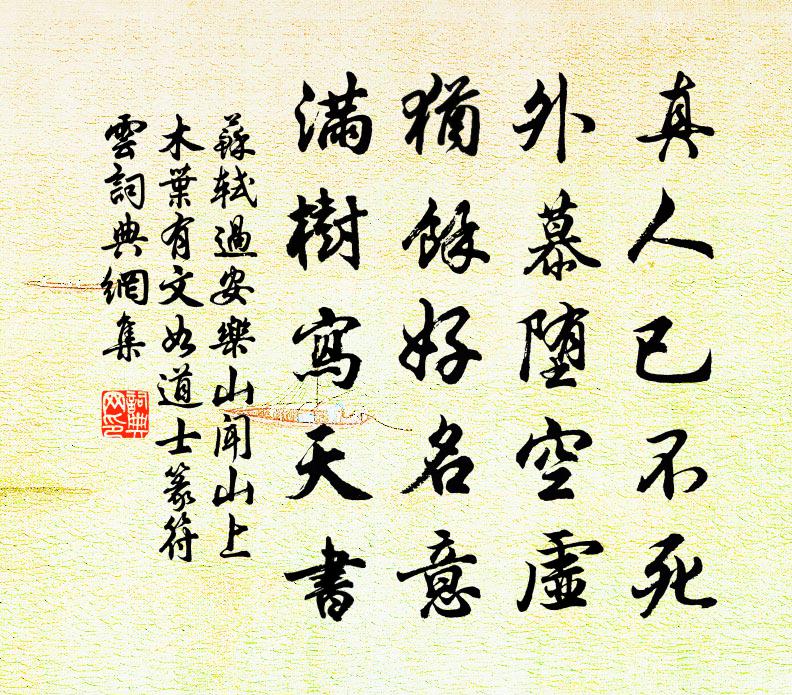 蘇軾過安樂山,聞山上木葉有文,如道士篆符,雲書法作品欣賞