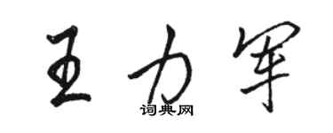 駱恆光王力軍行書個性簽名怎么寫