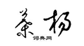 梁錦英葉楊草書個性簽名怎么寫