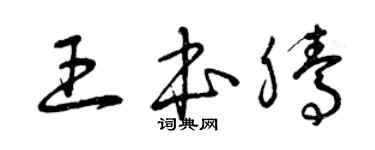 曾慶福王本騰草書個性簽名怎么寫