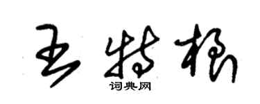 朱錫榮王特根草書個性簽名怎么寫