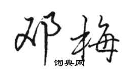 駱恆光鄧梅行書個性簽名怎么寫