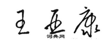 駱恆光王亞康草書個性簽名怎么寫