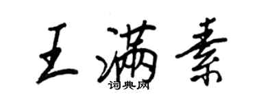 王正良王滿素行書個性簽名怎么寫