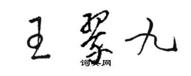 駱恆光王翠九草書個性簽名怎么寫
