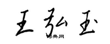 王正良王弘玉行書個性簽名怎么寫