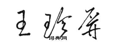 駱恆光王珍屏草書個性簽名怎么寫