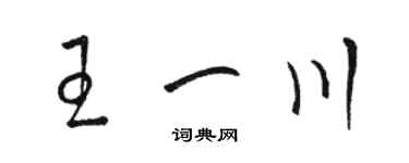 駱恆光王一川草書個性簽名怎么寫