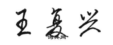 駱恆光王復興行書個性簽名怎么寫