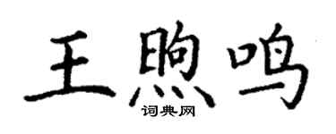 丁謙王煦鳴楷書個性簽名怎么寫