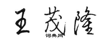 駱恆光王茂隆行書個性簽名怎么寫