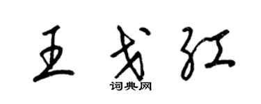 梁錦英王戈紅草書個性簽名怎么寫