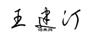 梁錦英王建汀草書個性簽名怎么寫