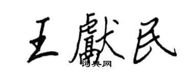 王正良王獻民行書個性簽名怎么寫