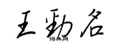 王正良王勁名行書個性簽名怎么寫