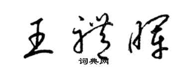 梁錦英王禮暉草書個性簽名怎么寫