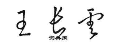 駱恆光王長雲草書個性簽名怎么寫