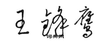駱恆光王鋒鷹草書個性簽名怎么寫