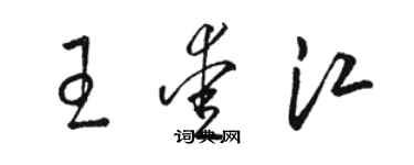 駱恆光王愛江草書個性簽名怎么寫