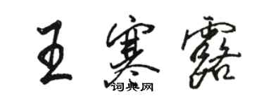 駱恆光王寒露行書個性簽名怎么寫