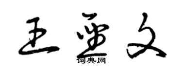 曾慶福王聖文草書個性簽名怎么寫