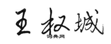 駱恆光王權城行書個性簽名怎么寫