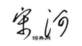 駱恆光宋河草書個性簽名怎么寫