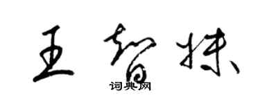 梁錦英王智妹草書個性簽名怎么寫