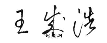 駱恆光王成浩草書個性簽名怎么寫