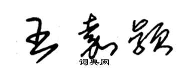 朱錫榮王嘉穎草書個性簽名怎么寫