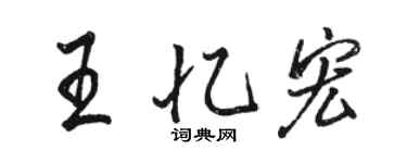 駱恆光王憶宏行書個性簽名怎么寫