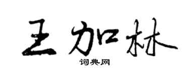 曾慶福王加林行書個性簽名怎么寫