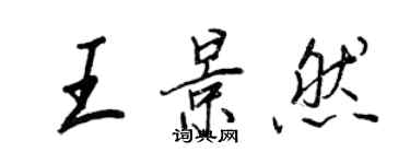 王正良王景然行書個性簽名怎么寫