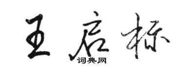 駱恆光王啟標行書個性簽名怎么寫