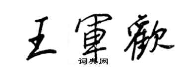 王正良王軍歡行書個性簽名怎么寫