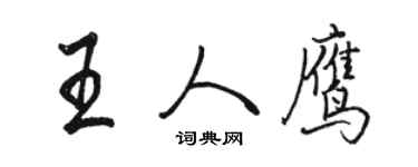 駱恆光王人鷹行書個性簽名怎么寫