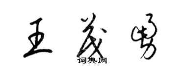 梁錦英王茂勇草書個性簽名怎么寫