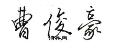 駱恆光曹俊豪行書個性簽名怎么寫