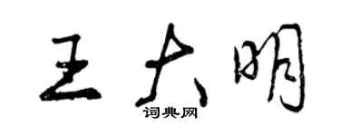 曾慶福王大明行書個性簽名怎么寫