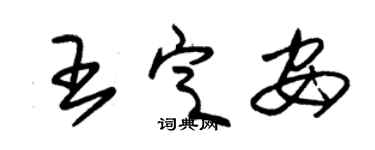 朱錫榮王定安草書個性簽名怎么寫