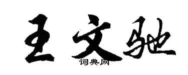 胡問遂王文馳行書個性簽名怎么寫