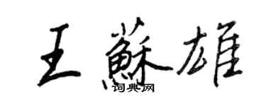 王正良王蘇雄行書個性簽名怎么寫