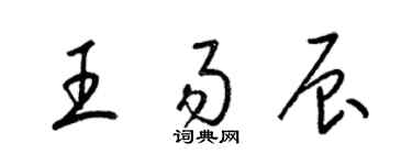 梁錦英王易辰草書個性簽名怎么寫